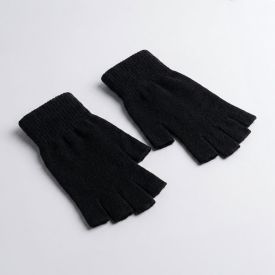 Luva Sem Dedo Feminina Em Tricot Boby Blues Preto