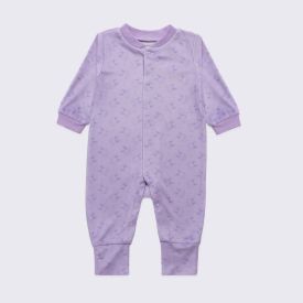 Macacão Bebê Menina Em Plush Com Pé Reversível Yoyo Baby Lilas Coelha