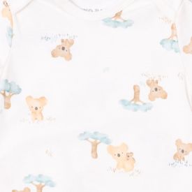 Macaquinho Bebê Menino Manga Curta Estampado Yoyo Baby Natural Estampado