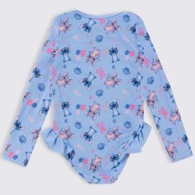 Maiô Infantil Stitch 1 a 3 Anos Disney Azul