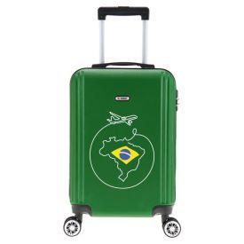 Mala de Viagem Grande Tonin Verde em Abs com Rodas 360° Expansível - Avião