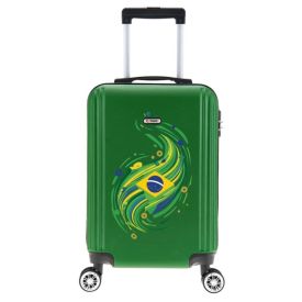 Mala de Viagem Média Tonin Verde em Abs com Rodas 360° Expansível - Bandeira