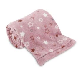 Manta de Bebê Microfibra 90X110 cm Havan Baby 1 Peça - Estrelas Rosa
