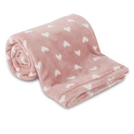 Manta de Bebê Microfibra 90X110 cm Havan Baby 1 Peça - Coração Rose