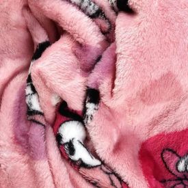 Manta Infantil Flannel 1,05M X 1,50M Disney - Minnie Star Rosa