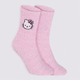 Meia Cano Longo Hello Kitty Chenille Sanrio - ROSA 34/38
