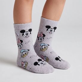 Meia Cano Longo Mickey Chenille Disney - CINZA 34/38