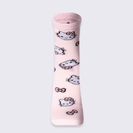 Meia Infantil Cano Longo Hello Kitty Sanrio Rosa