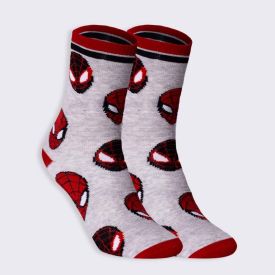 Meia Cano Longo Homem-Aranha Marvel - CINZA 39/43