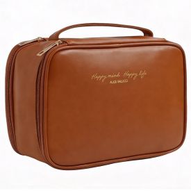 Necessaire com Duas Divisórias Alice Palucci - CARAMELO U