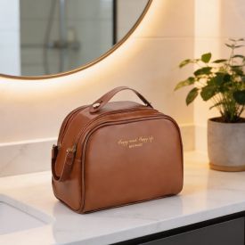 Necessaire Trapézio com Duas Divisórias Alice Palucci - CARAMELO U