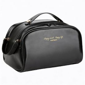 Necessaire Trapézio com Duas Divisórias Alice Palucci - PRETO U