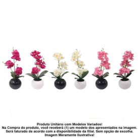 Orquídea Artificial com Vaso de Cerâmica Havan Casa 44Cm - Sortido