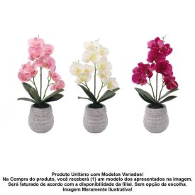 Orquídea Artificial com Vaso de Cimento Havan Casa 43Cm - Sortido