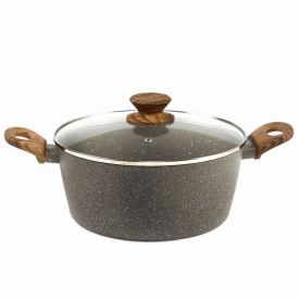 Panela Caçarola De Alumínio Com Revestimento Cerâmico Cook Grafito Mimo Style 3,8L - Grafite
