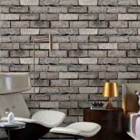 Papel de Parede Decorativo 9,5Mx53 cm Havan Casa - Tijolo Taupe