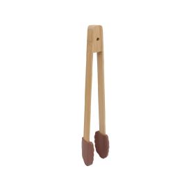 Pegador De Silicone Com Cabo De Bambu Havan Casa - Marrom Rosado
