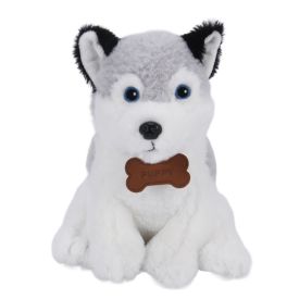 Pel&uacute;cia Cachorro Husky Sentado Cinza - Havan Toys