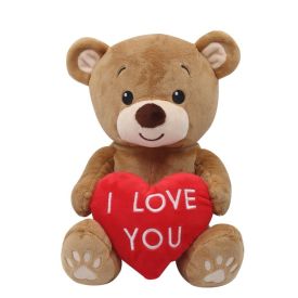 Pelúcia Urso Marrom 25 cm com Coração Havan Toys - Marrom