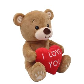 Pelúcia Urso Marrom 25 cm com Coração Havan Toys - Marrom
