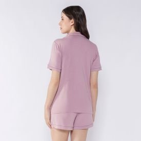 Pijama Feminino Americano De Viscose Camila Moretti Rose