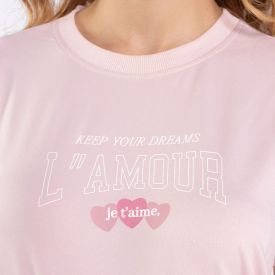 Pijama Feminino Calça e Manga Curta Camila Moretti Off White