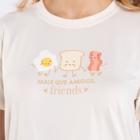 Pijama Feminino Curto Peletizado Camila Moretti Amarelo Claro