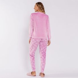 Pijama Feminino Longo Em Plush Dream Big Camila Moretti Rose