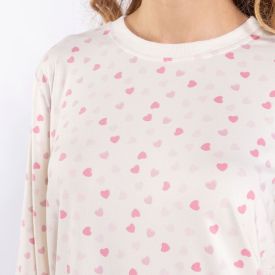 Pijama Feminino Longo Peletizado Camila Moretti Off White