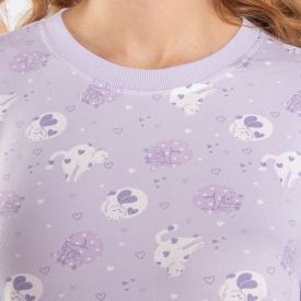 Pijama Feminino Longo Peletizado Camila Moretti Azul Camarada