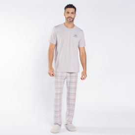 Pijama Masculino Calça e Manga Curta Marc Alain Cinza