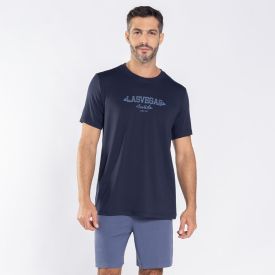 Pijama Masculino Curto Peletizado Marc Alain Azul