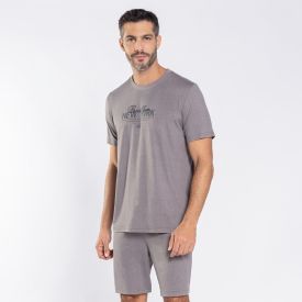 Pijama Masculino Curto Peletizado Marc Alain Mescla
