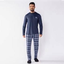 Pijama Masculino Longo Peletizado Marc Alain Xadrez