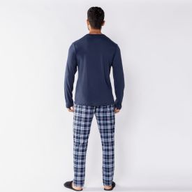 Pijama Masculino Longo Peletizado Marc Alain Xadrez