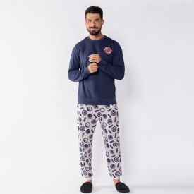 Pijama Masculino Longo Peletizado Marvel Avengers
