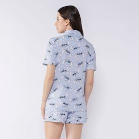 Pijama Stitch Feminino Americano Disney Azul