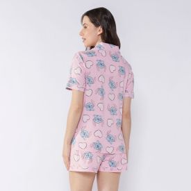 Pijama Stitch Feminino Americano Disney Rosa