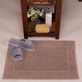Tapete Piso Atoalhado para Banheiro 48X70cm Lumine Paris Karsten - Taupe Kansas
