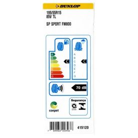 Pneu Dunlop Sp Sport Fm800 195/55 R15 - Preto