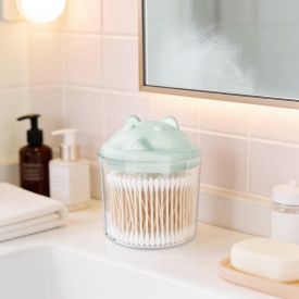Porta Cotonete Urso Transparente Havan Baby - Verde