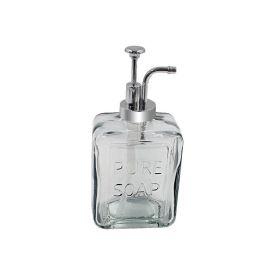 Porta Sabonete Líquido de Vidro Quadrado Havan Casa 570 ml - Cinza Translucido
