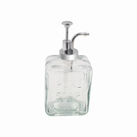 Porta Sabonete Líquido de Vidro Quadrado Havan Casa 570 ml - Transparente