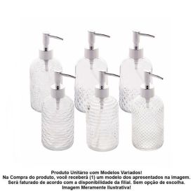 Porta Sabonete Líquido de Vidro Lyor 380 ml - Sortido