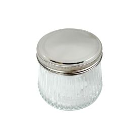 Pote Canelado Com Tampa De Metal 400Ml Dynasty - Prata