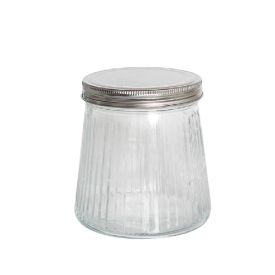 Pote Canelado Com Tampa De Metal Dynasty 680Ml - Prata