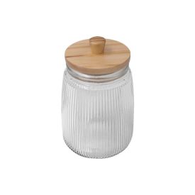 Pote de Vidro Canelado com Tampa Havan Casa 1,3 Litros - Transparente