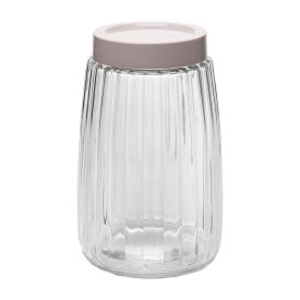 Pote de Vidro com Tampa Bege 1,7 Litros - Lyor