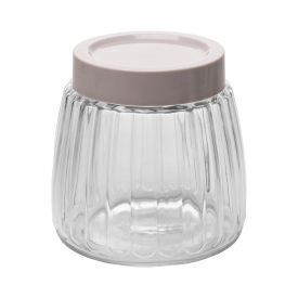 Pote de Vidro com Tampa Bege 790Ml Lyor - TAMPA BEGE