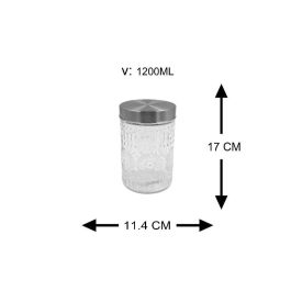 Pote De Vidro Com Tampa Inox Mandala 1,2 Litros - Havan Casa